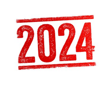 2024 metin damgası, sunum ve raporlar için iş kavramı