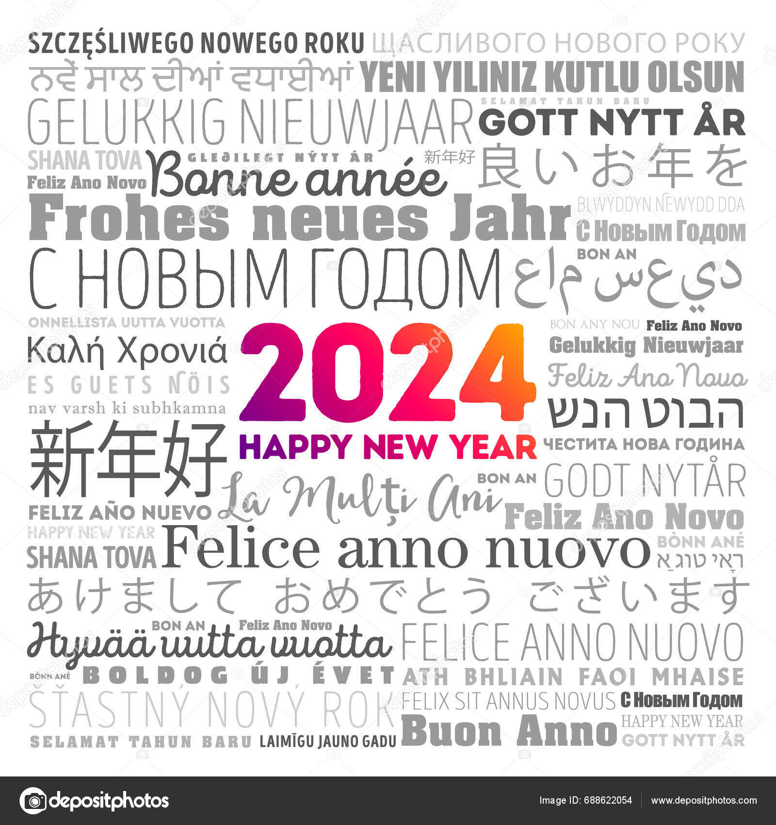 2024 Happy New Year Different Languages Celebration Word Cloud Greeting 2024-happy-new-year-different-languages-celebration-word-cloud-greeting