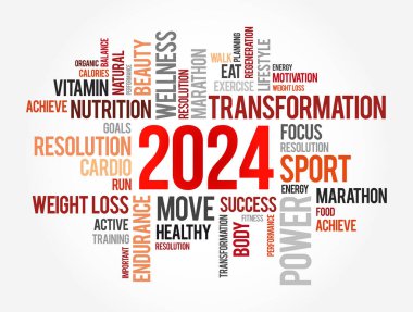 2024 sağlık ve spor hedefi kelime bulutu, motivasyon kavramı