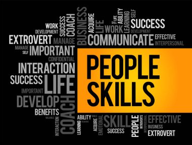 İnsan becerileri davranış ve davranışsal etkileşimlerdir, kelime bulut konsepti geçmişi