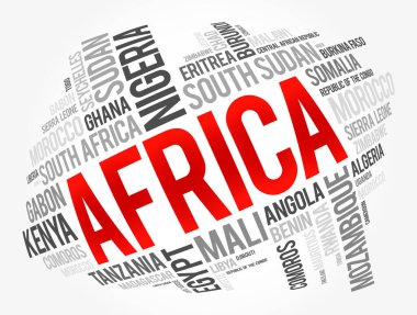 Afrika ülkeleri kelime kolajı, Afrika iş dünyası ve seyahat kavramı geçmişi