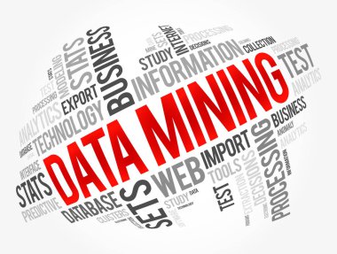 Veri Madenciliği - Teknoloji Stratejisi kelime bulutu, iş konsepti geçmişi