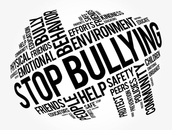 Stop Bullying word cloud collage, social concept background