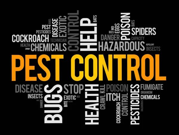Pest Έλεγχος Λέξη Cloud Κολάζ Την Υγεία Έννοια Υπόβαθρο — Διανυσματικό Αρχείο