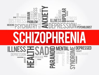 Şizofreni kelimesi bulut kolajı, sağlık konsepti geçmişi