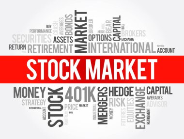 Borsa kelime bulut kolajı, iş konsepti geçmişi