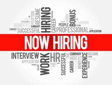 Şimdi kelime bulut kolajı, iş konsepti geçmişi