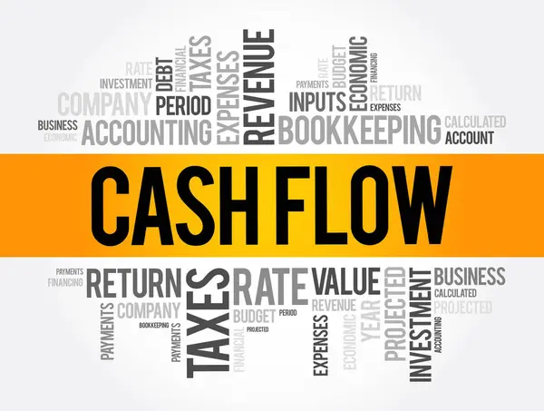 Cash Flow Word Cloud Collage Business Concept Background — Stock Vector