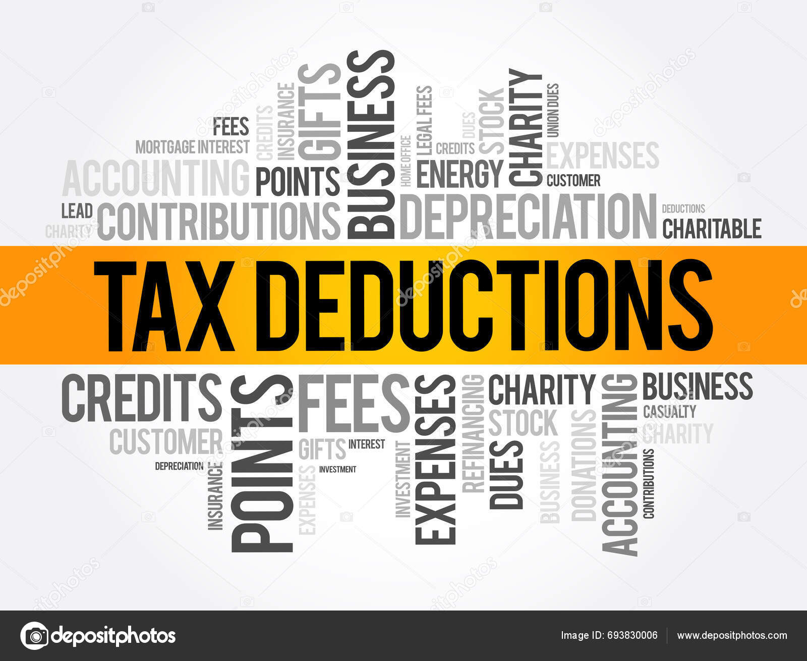 Tax Deductions Items You Can Subtract Your Taxable Lower Stock Vector by ©dizanna 693830006