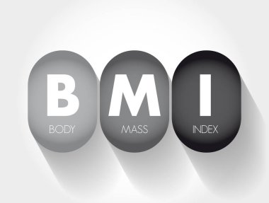 BMI Kütle İndeksi - bir kişinin kütlesi ve yüksekliğinden türetilen değer, kısaltma metin kavramı arka planı