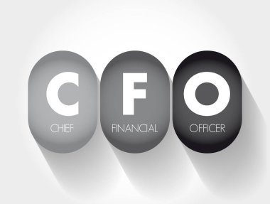 CFO Chief Financial Officer - senior manager responsible for overseeing the financial activities of an entire company, acronym text concept background