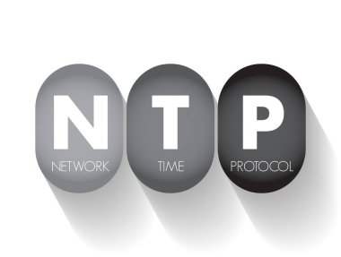 NTP Network Time Protocol - networking protocol for clock synchronization between computer systems over packet-switched, variable-latency data networks, acronym text concept background