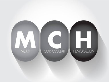 MCH Ortalama Hücresel Hemoglobin - kırmızı kan hücrelerinizdeki ortalama hemoglobin miktarının ölçümü, kısaltma metin kavramı arka planı