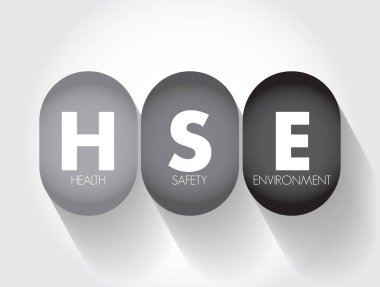 HSE Health Safety Environment - processes and procedures identifying potential hazards to a certain environment, acronym text concept background