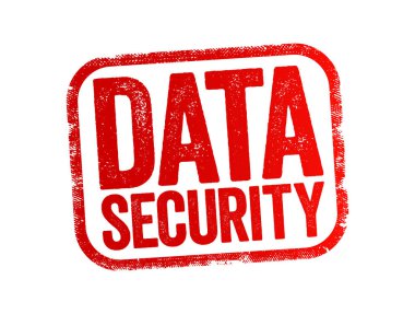 Veri Güvenliği - veritabanındaki dijital verileri korumak, yıkıcı güçlerden ve yetkisiz kullanıcıların istenmeyen eylemlerinden korumak, metin damgası konsepti arka planı