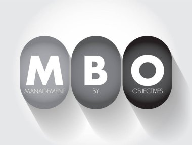 MBO Management By Objectives - strategic approach to enhance the performance of an organization, acronym text concept background