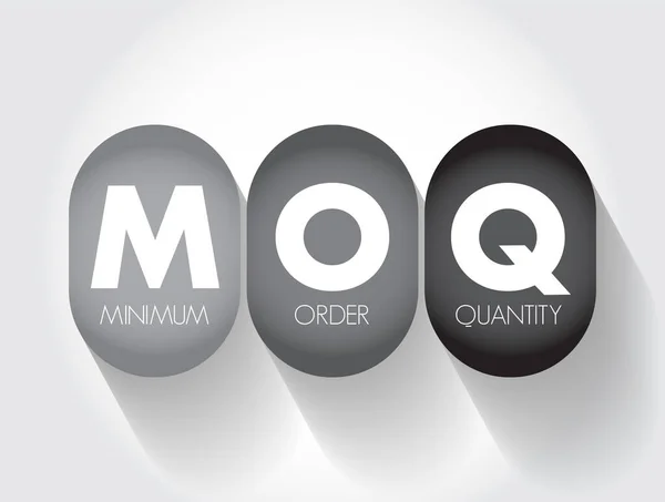 Moq Minimum Order Quantity Fewest Number Units Required Purchased One — Stock Vector
