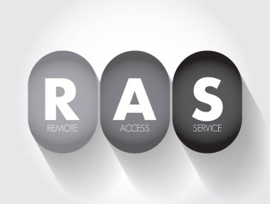 RAS - Uzak Erişim Servisi, uzaktan erişim araçlarını, kısayol metin kavramını etkinleştirmek için donanım ve yazılımın herhangi bir kombinasyonudur
