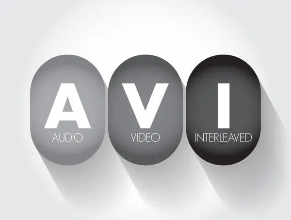 Avi Audio Video Interleaved Acronym Technology Concept Background — Stock Vector