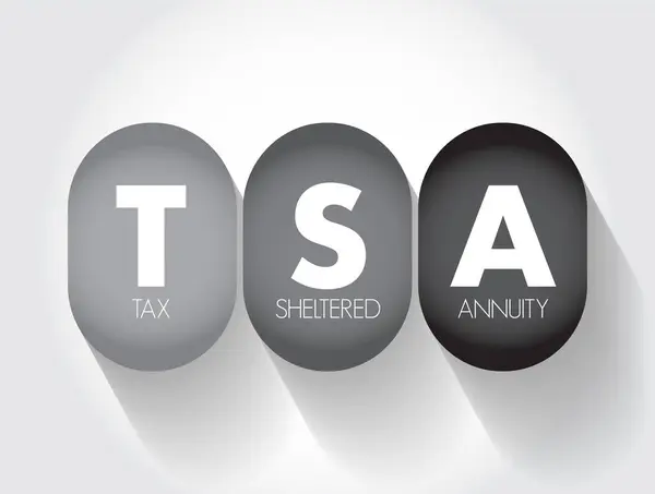 Tsa Tax Sheltered Linuity Pensionsplan Som Erbjuds Offentliga Skolor Och — Stock vektor