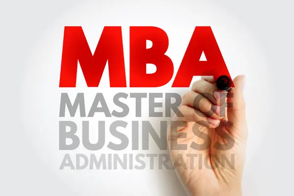 MBA Master of Business Administration - graduate degree that provides theoretical and practical training for business or investment management, acronym text concept background