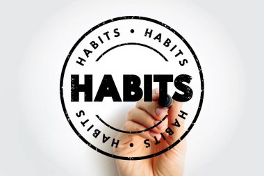 Alışkanlıklar metin damgası, konsept arkaplan