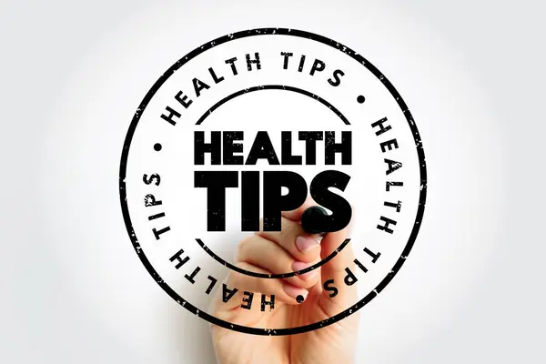 Health Tips text stamp, concept background