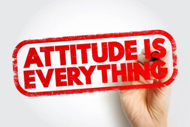 Attitude Is Everything text stamp, concept background