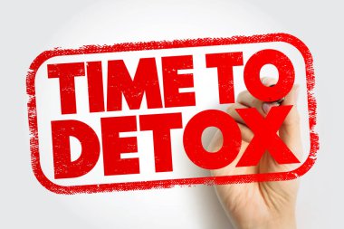 Time To Detox text stamp, concept background