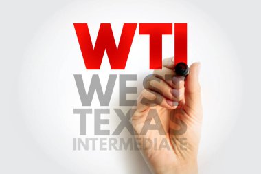 WTI Batı Teksas Orta Yol - hafif, tatlı ham petrol ana küresel petrol kriterlerinden biri, kısaltma metin kavramı