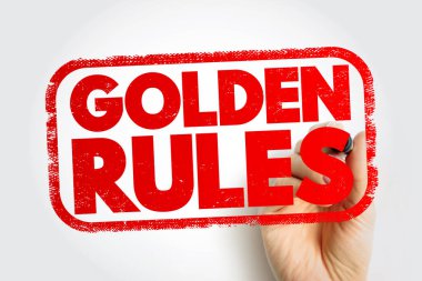 Golden Rules text stamp, concept background