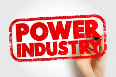 Power Industry text stamp, concept background