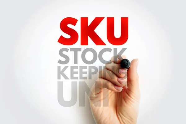 Sku Stock Keeping Unit Scanbarer Strichcode Der Einzelhandel Auf Produktetiketten — Stockfoto