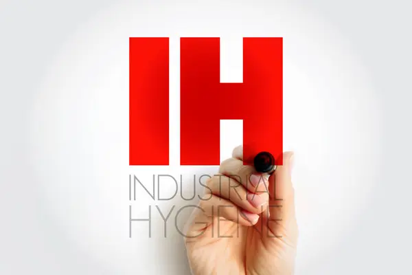 IH - Industrial Hygiene is a anticipation, recognition, evaluation, control, and confirmation of protection from hazards at work that may result in injury and illness, acronym text concept background