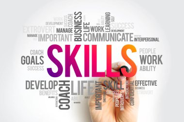 SKILLS - iyi bir uygulama ile kararlı sonuç ile hareket etmeyi öğrenme genellikle belirli bir süre içinde, kelime bulutu kavramı arka planı