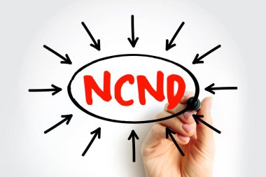 NCND Non-Circumvention and Non-Disclosure - legally-binding agreement that is established to prevent a business from being bypassed, acronym text with marker clipart