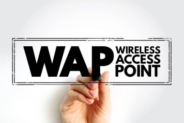 WAP - Kablosuz Erişim Noktası, diğer Wi-Fi aygıtlarının kablosuz metin konsepti damgasına bağlanmasını sağlayan bir ağ donanım aygıtıdır.