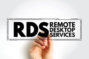 RDS - Remote Desktop Services acronym text stamp, technology concept background clipart