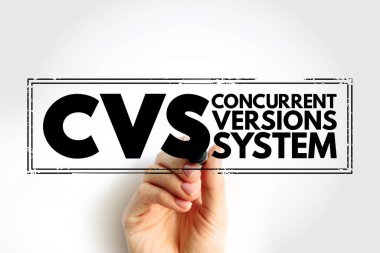 CVS - Concurrent Versions System acronym, stamp technology concept background clipart