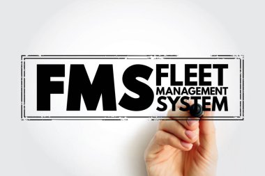 FMS - Fleet Management System acronym, business stamp concept background clipart