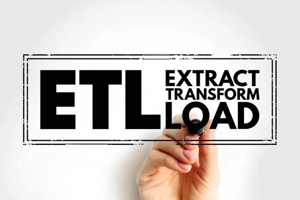 Etl Extract Transform Load Three Phase Process Data Extracted Transformed — Stock Photo, Image