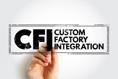 CFI - Özel Fabrika Entegrasyonu Kısaltma metin damgası, iş konsepti geçmişi