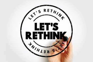 Let's Rethink text stamp, concept background clipart