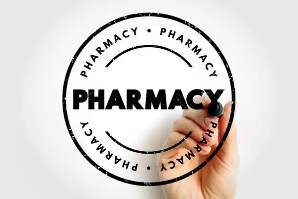 Farmacia Ciencia Clínica Salud Que Vincula Ciencia Médica Con Química Imágenes de stock libres de derechos