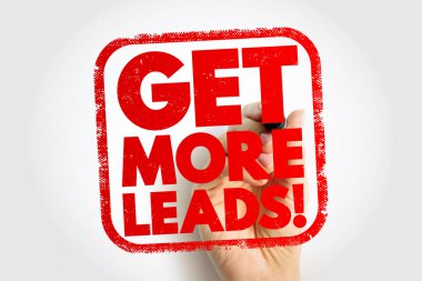 Get More Leads text stamp, concept background