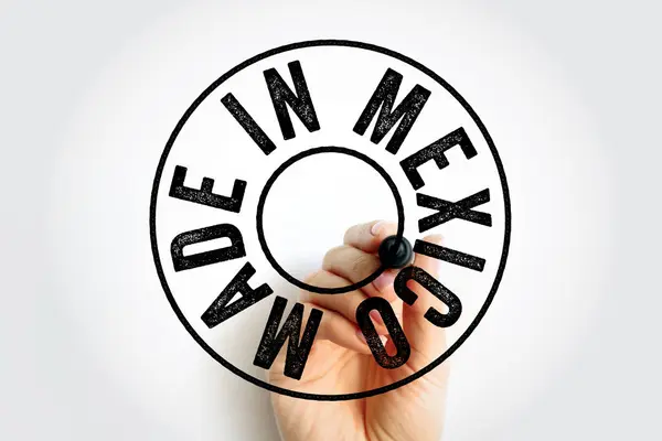 Tillverkad Mexiko Text Emblem Stämpel Begrepp Bakgrund — Stockfoto