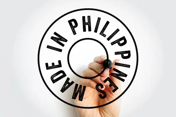 Tillverkad Filippinerna Text Emblem Stämpel Begrepp Bakgrund — Stockfoto