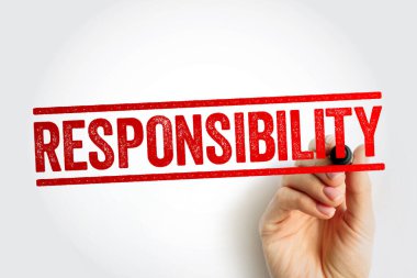 Sorumluluk - bir şeyle uğraşma ya da birini kontrol etme görevinin olması, metin damgası konsepti geçmişi