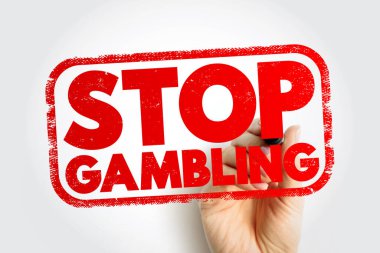 Stop Gambling text stamp, concept background