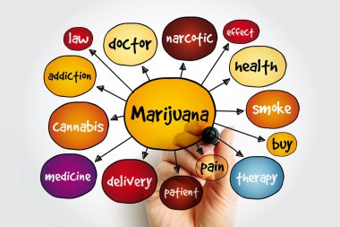 Marijuana zihin haritası, sunumlar ve raporlar için tıbbi konsept